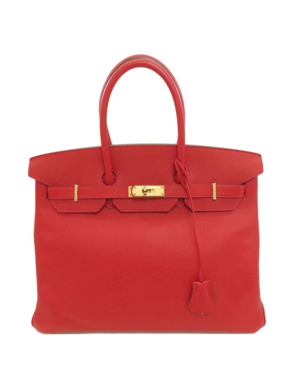 Hermes Birkin 35 Rouge Casaque Gold Handbag Epsom